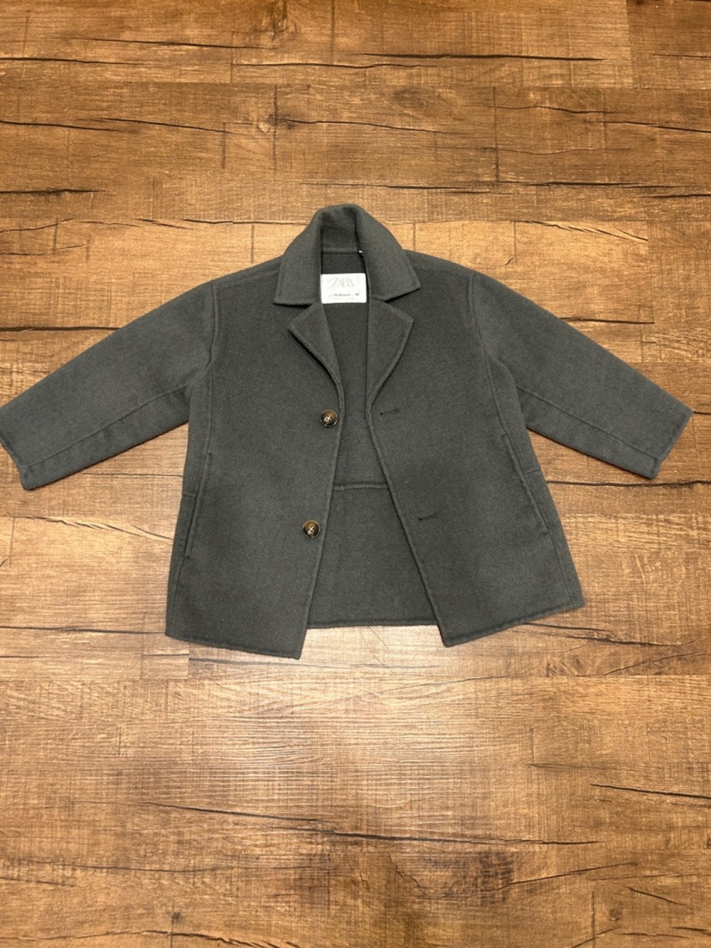 Zara Baby Kids Dark Gray Pea Coat Boys